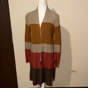 LOFT Multicolor Striped Cardigan